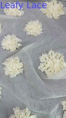 3D Laser Out Rose Fancy Fabric By The Yard Colored Embroidery Fabric Lady Dress For Garment Brands