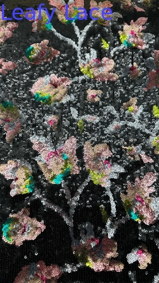 Sparkling Knited  Embroidered Sequin Fabric Roll For Dress Decoration