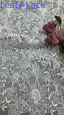 Laser Lace White Luxury Embroidery Elegant Luxary knit Flower Embroidery Fabric Lace Fabric Wedding Birthday Occasions Hight Quality For Ladies Fabric