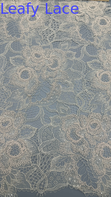 Leafy Sequin Embroidery Lace Fabric Fabric Durable and Elegant Embroidery Lace Fabric Wedding Party Occasions Embroidery Fabric