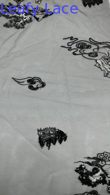 Elegant Tulle Mesh Fabric Lightweight Sheer for Bridal Gowns Embroidered Lace Fabric