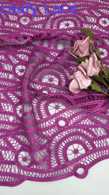 Corded High Quality Pink Embroidered Chantilly Fabric Lace Fabric For Party Dresses