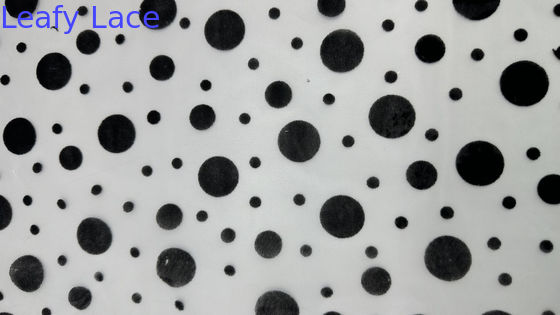 Printed Lace Fabric Spotted Patten Mesh Ground For Gowns Breathe Design