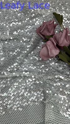 Tulle Sequin Mesh Embroidered Lace Fabric Polyester Hollow-up for  Evening Dresses