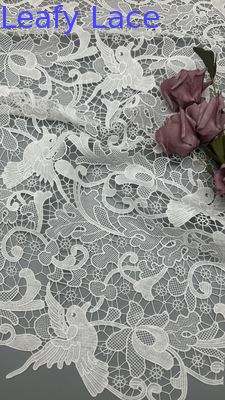 White Lace Fabric Embroidered Lace Fabric Hollow-up Laser For Wedding Dresses