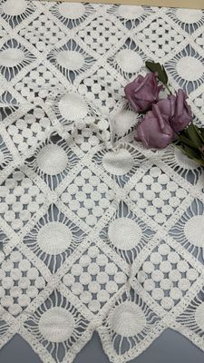 Eｍbroidered Lace Fabric High Luxary Hollow-up for Bridal Wedding Party Gown