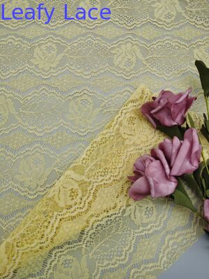 High Qualtiy Yellow Color 100% Cotton Lace Fabric Beauty Hollow-up Patter Manafacturer