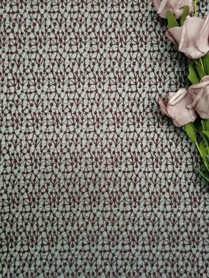 Bedding Articles Mesh Embroidered Wine Red Polka Dot Tulle Fabric