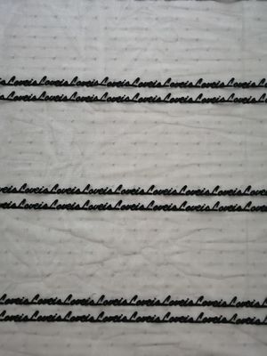 Home Textile Black Letter Tulle Flocked Mesh Fabric