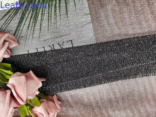 Black Soft Lurex Metallic Lace Fabric Silver Lace Fabric For Dresses