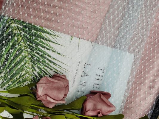 Bridal Graceful Tulle White Polka Dot Mesh Fabric