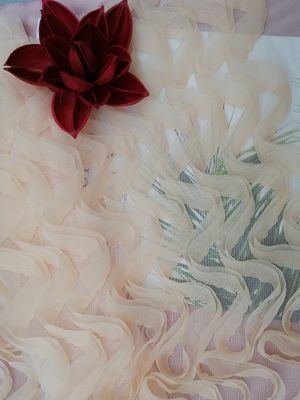 Pink Soft Lace Applique Embroidery Fabric For Evening Dress