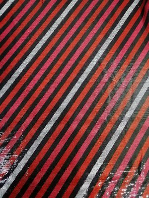 Party Colored Linear Printed Embroidered Sequin Lace Fabric