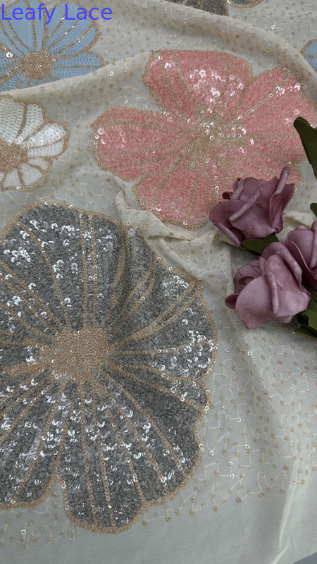 Colorful French Lace Fabric  Delicate and Elegant  for Custom Evening Dresses and Long Formal Gowns