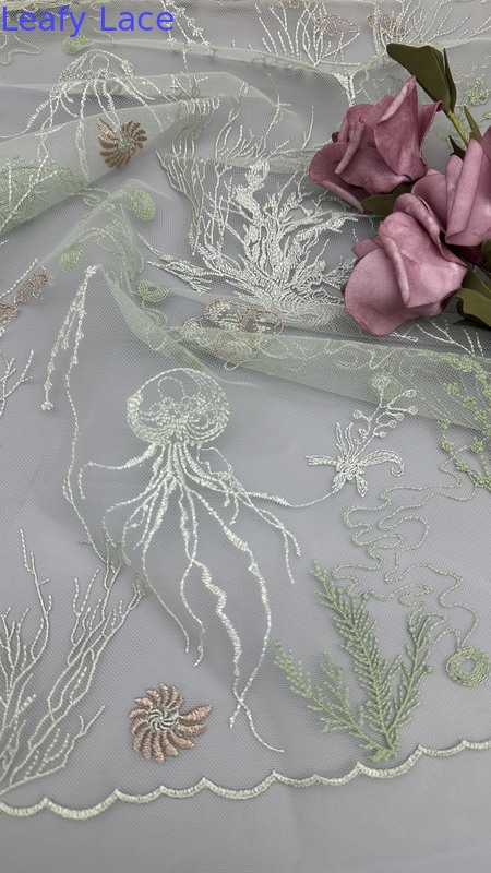 Luxary Sea Embroidered Lace Breather For Women's Evening Luxary Dresses Gowns