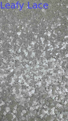 51 pouces couleur ivoire de haute qualité perles circulaires séquence de filetage de broderie dentelle de robe tissu pour robe de soirée