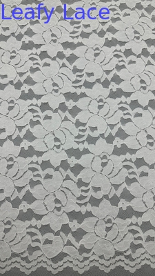 55 pouces de largeur nylon spandex couleur blanche étirement design floral tissu de dentelle élastique avec carapace pour les femmes de mode