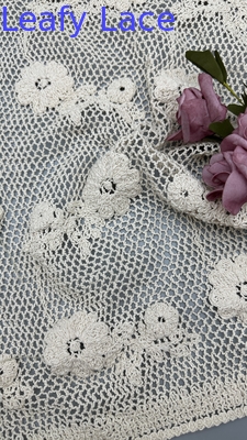 Eco-friendly 100% coton crochet broderie dentelle tissu avec motif floral doux et confortable