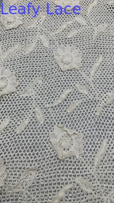 Fabrique en dentelle brodée en coton 100% écologique à crochet avec motif floral