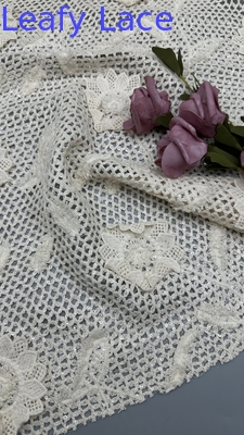 Fabrique en dentelle brodée en coton 100% écologique à crochet avec motif floral