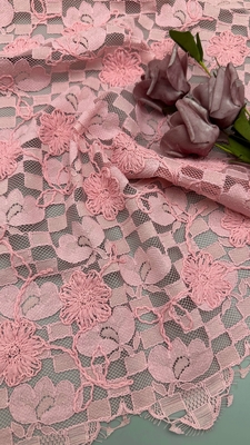 Broderie en plaqué rose à feuilles durable et élégant Tricot luxueux Broderie en tissu dentelle en tissu Mariage anniversaire Occasions Sequin Tissu en plaqué en perles
