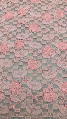 Broderie en plaqué rose à feuilles durable et élégant Tricot luxueux Broderie en tissu dentelle en tissu Mariage anniversaire Occasions Sequin Tissu en plaqué en perles