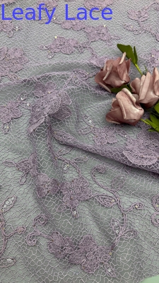 Broderie de paillettes à perles Durable et élégant Luxe Lace Fleur Broderie de tissu Lace Tissu Mariage Anniversary Occasions Tissu à perles de paillettes de haute qualité