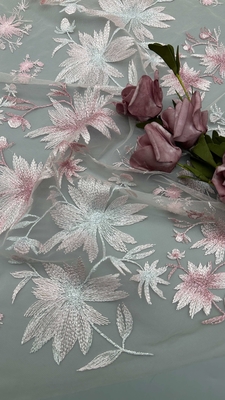 Tissu en dentelle 3D Floral Durable et élégant Tissu de broderie luxueux Mariage anniversaire Occasions Tissu de dentelle de broderie de haute qualité