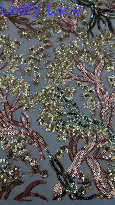 Tissu de dentelle à feuille de brocart durable et élégant Tissu de luxe Fête de mariage Occasions Tissu de brocart à feuille de brocart