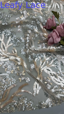Tissu de dentelle à feuille de brocart durable et élégant Tissu de luxe Fête de mariage Occasions Tissu de brocart à feuille de brocart