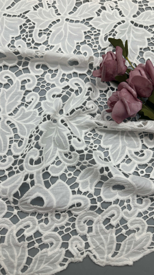 Tissu en dentelle 3D fleuri élégant brodé Tissu Laser Tech Party Tissu en dentelle de style luxueux