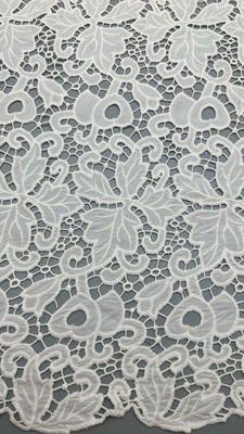 Tissu en dentelle 3D fleuri élégant brodé Tissu Laser Tech Party Tissu en dentelle de style luxueux