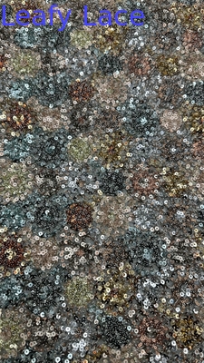 Couleur 100% polyester style séquence tissu brodé pour la robe de salon de mode