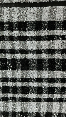 Tissu brodé à feuilles luxueuses en paillettes de mode