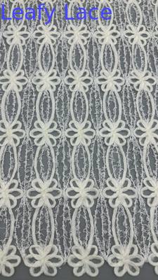 Tissu de dentelle à cordes à feuilles luxueuses et élégantes