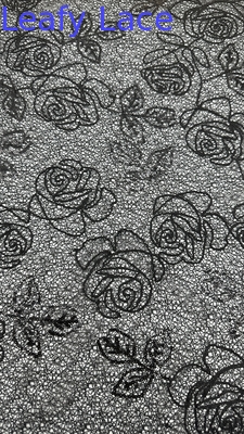 Tissu de dentelle en polyester en dentelle avec câble Tissu de dentelle élégante en dentelle brodée en dentelle