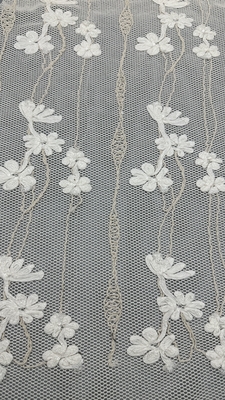 Tissu de dentelle brodée à la corde personnalisée Tissu brodé à la feuille élégante