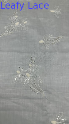 Tissu en maille de tulle à feuilles légères, respirantes et élégantes, tissus de dentelle brodés