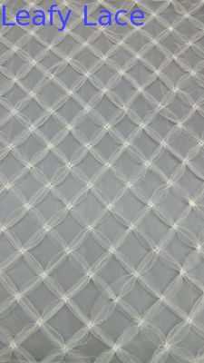 Tissu en dentelle de Chantilly français respirer en plaqué en paillettes en maille en dentelle en tissu à feuilles