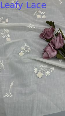 Tissu de dentelle de Chantilly française à perles de luxe dentelle en maille de paillettes pour robes de soirée et modèles de couture