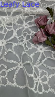 Tissu en maille flottée en dentelle métallique pour les robes