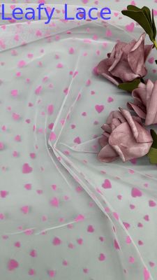 Tissu en tulle en maille feuillue pour respirer l'amour, couleur pour la nouvelle saison SS