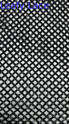 100% polyester tout décolleté décolleté noir décolleté tissus brodé plaqué pour la saison AW pour les robes