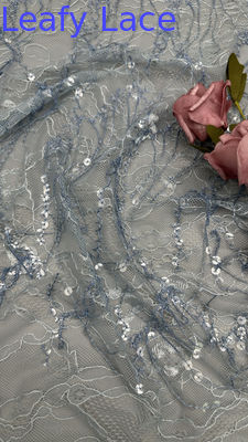 Tissu brodé en dentelle de paillettes de haute qualité de style luxury français, idéal pour les robes de soirée et les décorations de mariage