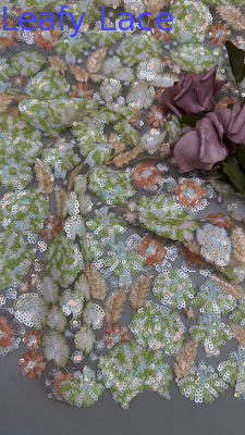 Dentelle en résille à paillettes scintillantes pour robes 100% polyester tissu brodé de paillettes colorées