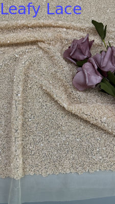 Tissu de luxe pour robes 100% polyester Tissu brodé de paillettes