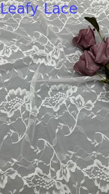 Les filles blanc dentelle tissu brodé respirer motifs floraux maille de terre pour les robes de mariée