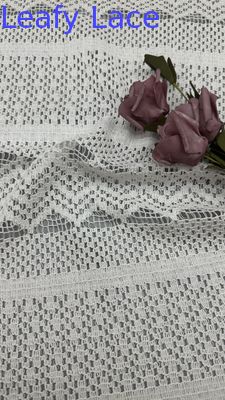 Dentelle blanche à effet vague et rayures de luxe 100% coton pour robes de soirée et de mariage pour femmes