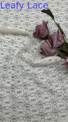 100% Coton Dentelle Blanche Broderie Effet Ajouté Pour Vêtements de Mariage Soirée