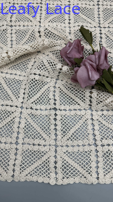 Fabrique en dentelle à cordes en coton 100% Design de fenêtres pour les robes de soirée Vêtements pour filles